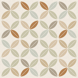 几何叶片图案无缝花砖 仿古砖 