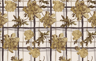 大牌复古花卉格子图案