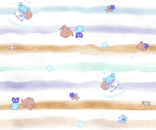 卡通风格海洋生物条纹图案