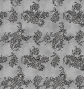 复古灰调佩斯利花纹图案