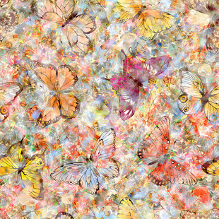 缤纷多彩抽象花卉纹理图