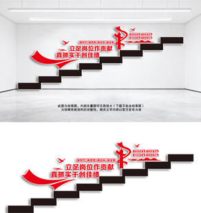 党建楼梯文化墙设计效果图