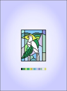 彩色玻璃风格的鸟图案像素