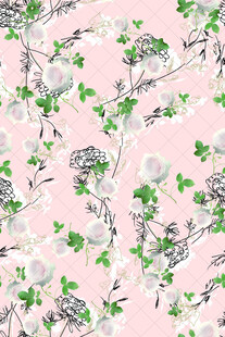 粉色底花卉植物图案纹理