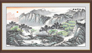 国画山水 流水生财