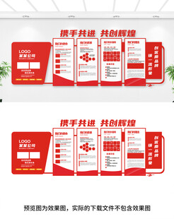 红色企业文化墙
