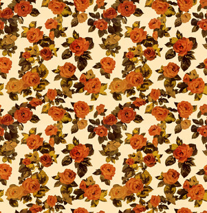 秋季花卉图案织物纹理