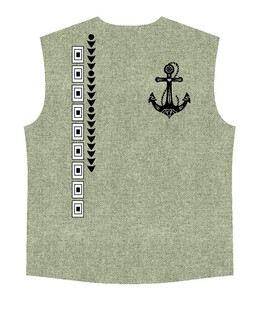 锚图案复古风男士马甲