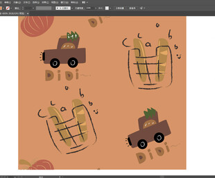 卡通风格购物车插画设计