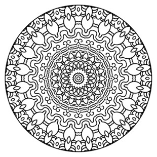 圆形黑白古典花纹