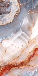 多彩纹理的精美矿石晶体