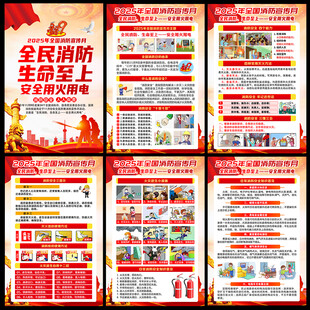 2025年全国消防日展板