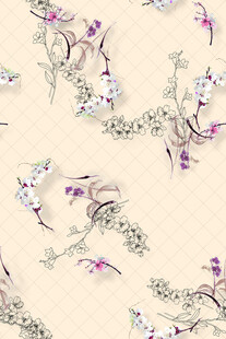 中式花卉图案纹理背景