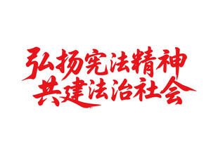 弘扬宪法精神共建法治社会书法字