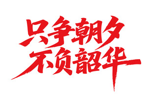 只争朝夕不负韶华书法字