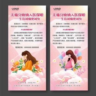 无痛分娩纳入医保粉色展架