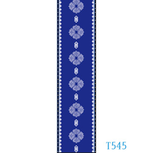 蓝白色蒙古地毯T台