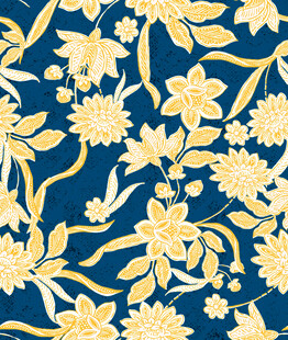 蓝底黄花卉图案设计