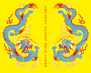 双龙云锦中国龙浮雕龙包装龙纹