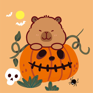 小熊趴南瓜过万圣节