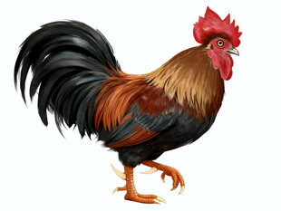 昂首挺立的美丽公鸡