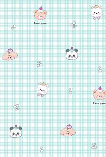 可爱卡通动物格子背景图