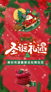 圣诞礼遇季促销海报