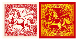 奔腾骏马新年马年剪纸窗花贴纸