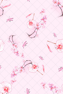 粉色烂漫樱花背景图案