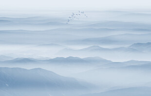 远山近水水墨风景画