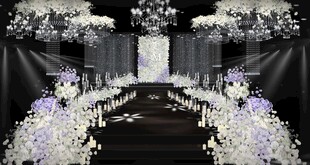 浪漫紫色系婚礼现场布置