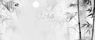 新中式水墨灯箱竹影