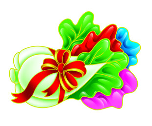 多彩蝴蝶结装饰图案