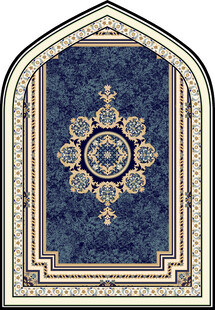 蓝色精美花纹拱形装饰图案