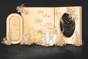 香槟色小香风婚礼展示区效果图