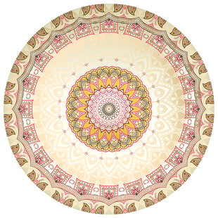 圆形复古花纹数码印花