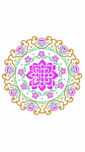 彩色曼陀罗花纹图案