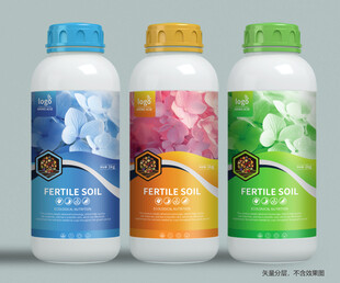 肥料包装瓶贴标瓶装洗护用品展示