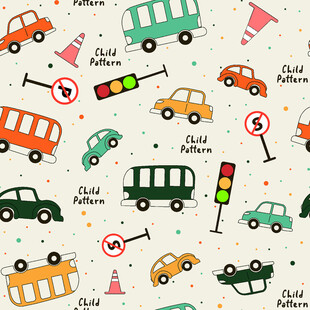 卡通汽车交通元素图案