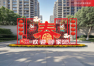 马年春节欢迎回家美陈