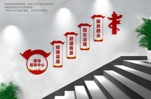 综治服务中心楼梯文化墙