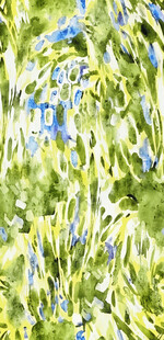 水彩绘就的蓝绿植物景观