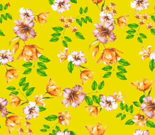 黄色花卉图案背景