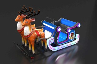 圣诞驯鹿拉雪橇模型