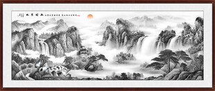 水墨中式意境办公室山水画