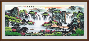 办公室聚宝盆挂画 