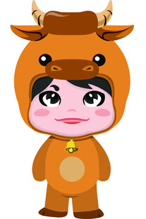 富牛牛卡通形象图