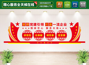 党建引领企业文化墙