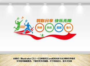 羽毛球运动文化墙