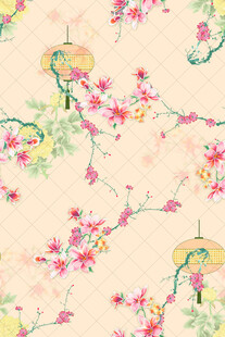 中式花卉图案纹理背景